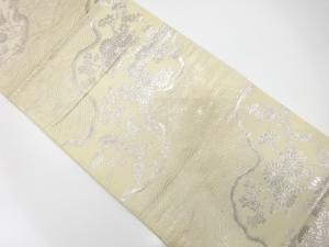 アンティーク　道長取りに菊・荒波模様織り出し袋帯（材料）